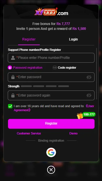 XF777 Game Register